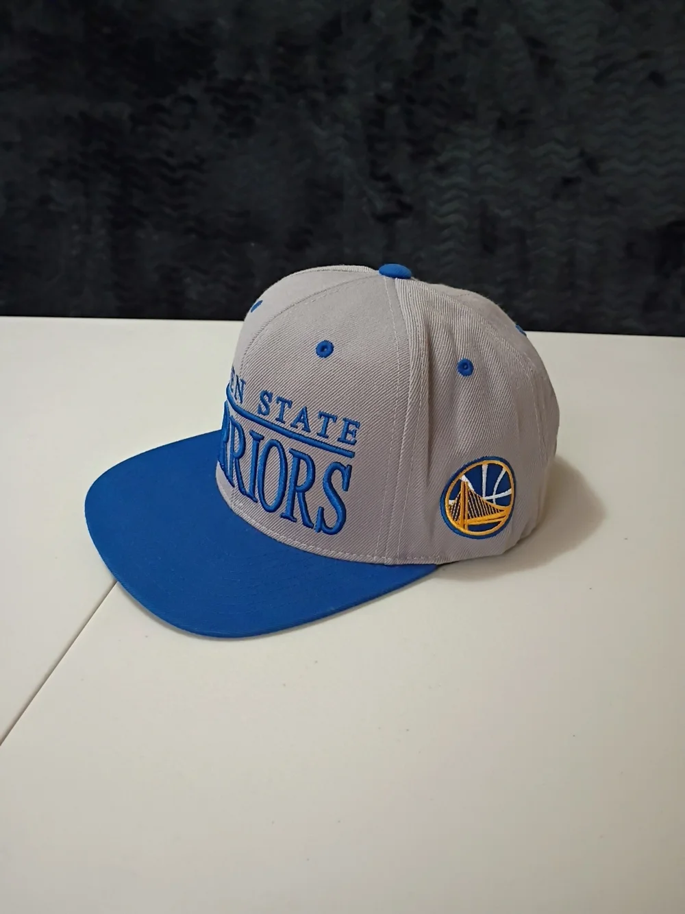 Golden State Warriors Grey and Blue Embroidered Snapback